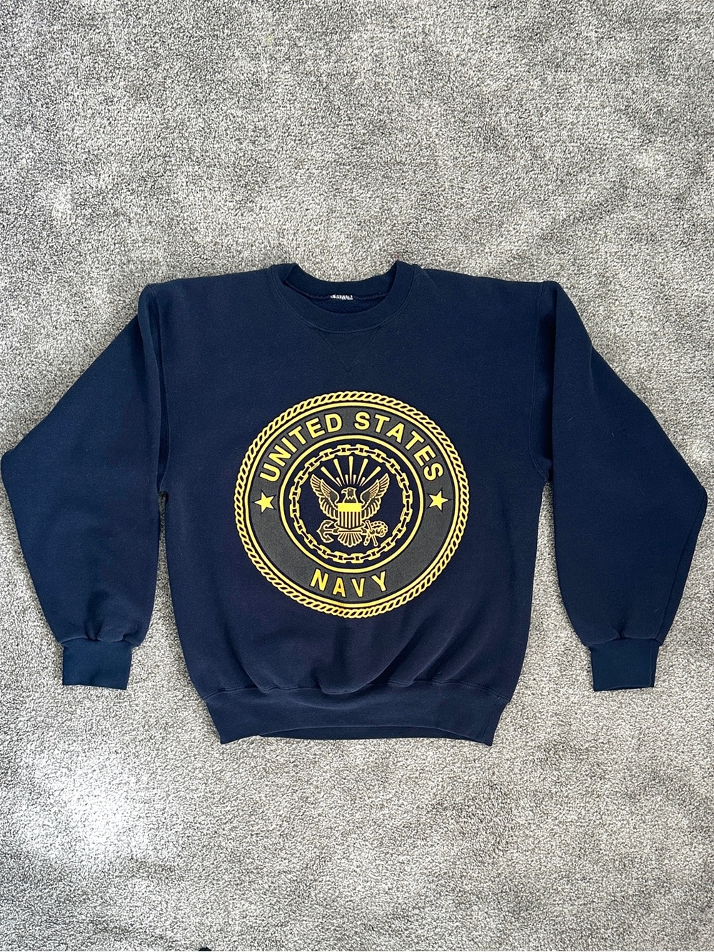 Vintage US Navy Reflective Crewneck Sweatshirt Double Sided Military Men's M